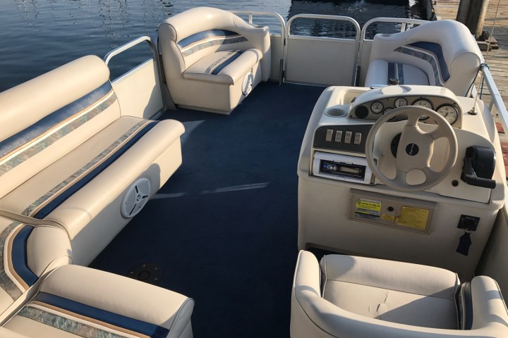 Interior of pontoon boat